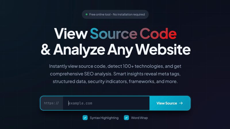 View Page Source Online Tool thumbnail
