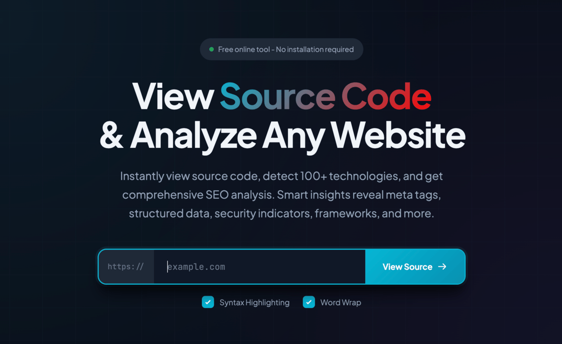 View Page Source Online Tool thumbnail